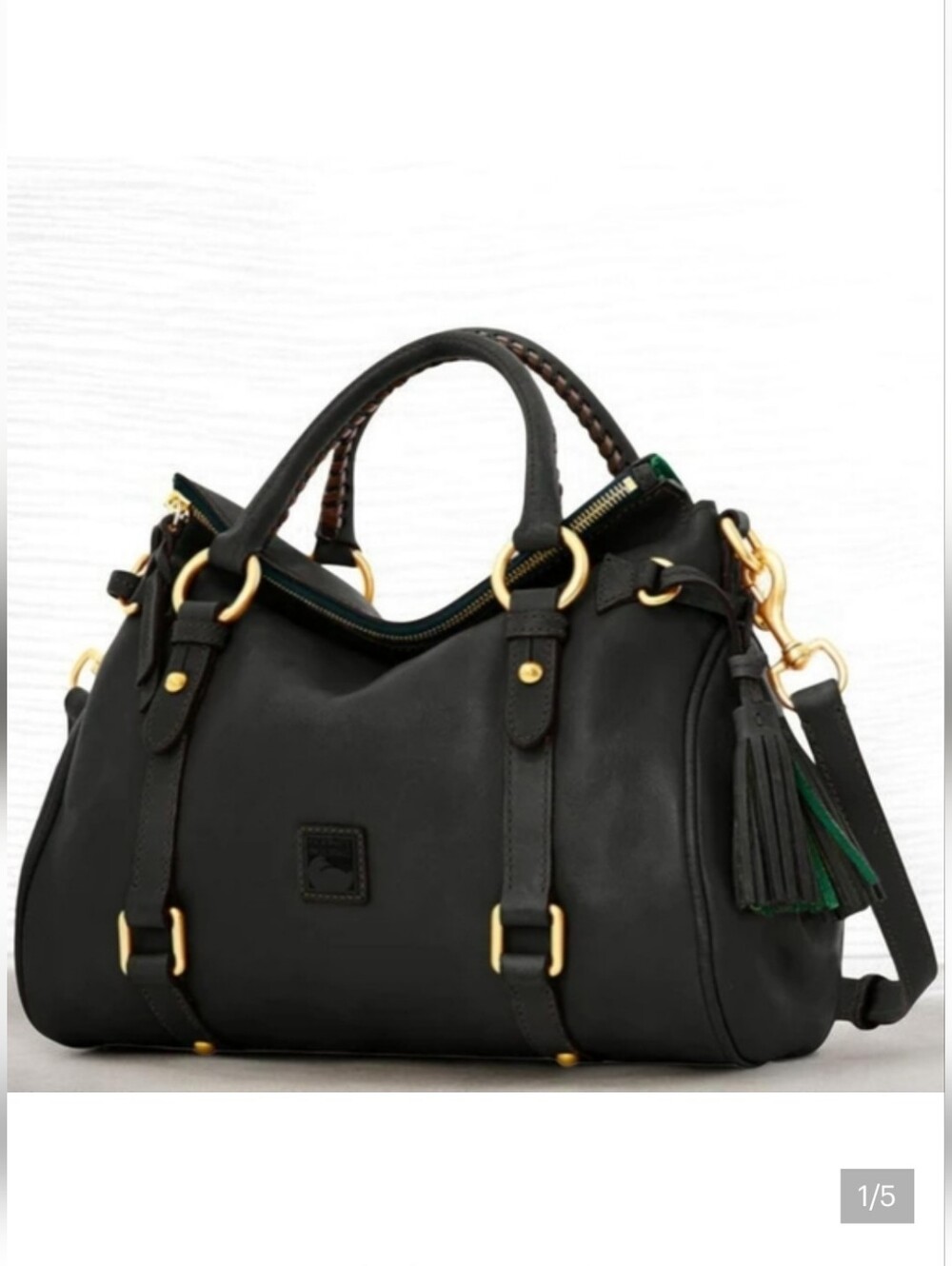 NWT! Dooney & Bourke Florentine* Medium/Regular Satchel In Black/Black - Picture 10 of 16